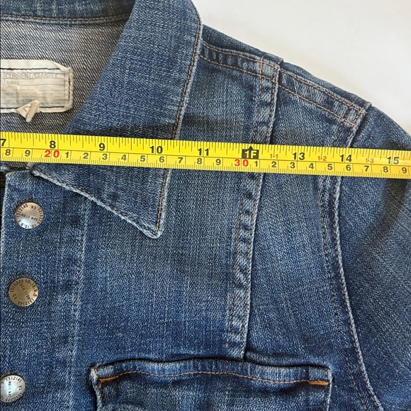 Current Elliott The Snap Jacket jean jacket cropped perfectly worn snap closure - Picture 12 of 16